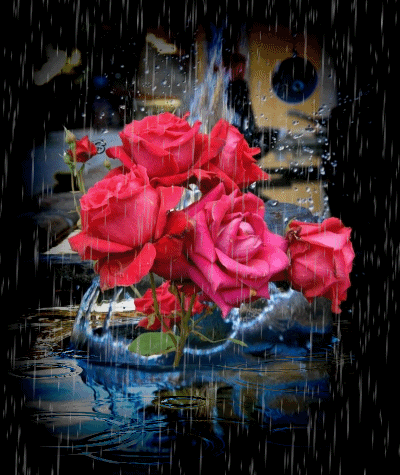 1.OGROMNA KOLEKCJA KOLOROWANEK Z BOHATERAMI W.DISNEYA1 - Róże w deszczu.gif