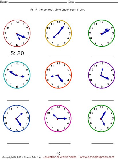 Karty pracy związane z obliczeniami czasowymi i nauką zegara - zegar32.bmp